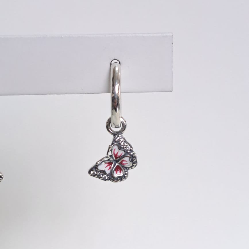 Brinco Argola Coleção Dora Borboleta Vermelha