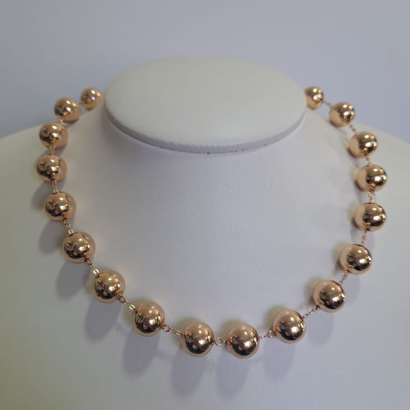 Colar Esferas Dourada