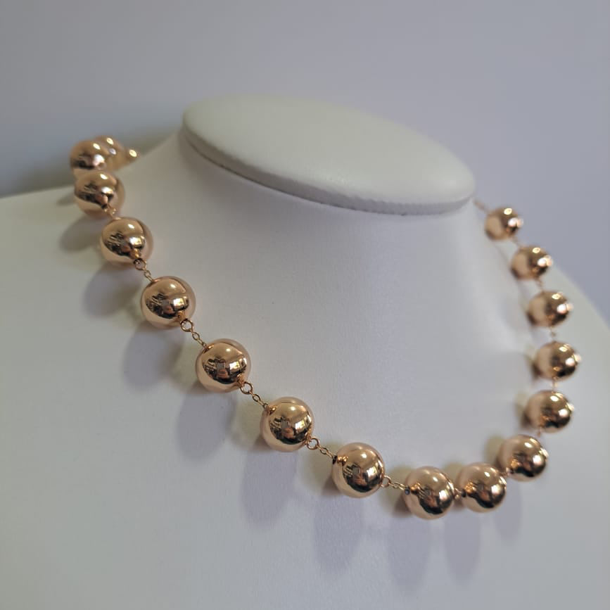Colar Esferas Dourada