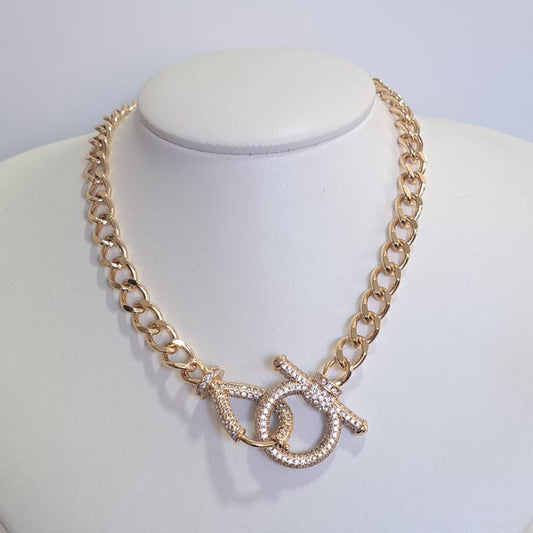 Colar T Ganchos Cravejados CD