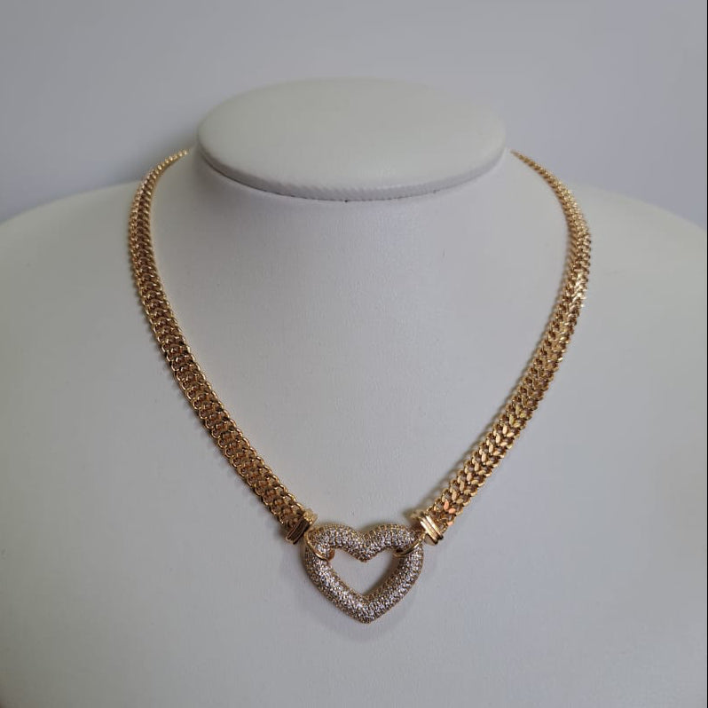 Colar Coração Cravejado CD