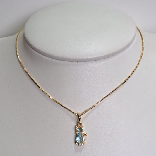 Colar Gatinho Agua Marinha CD