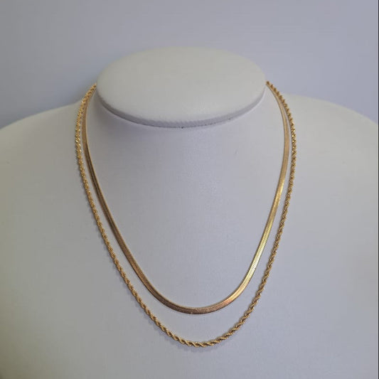 Colar Duplo Lacraia e Cordão Baiano  CD