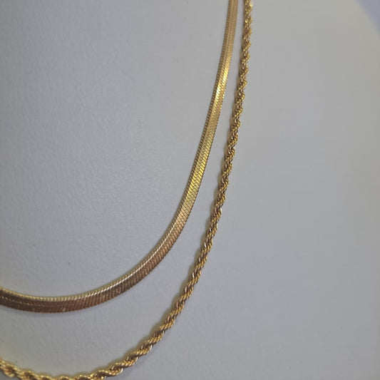 Colar Duplo Lacraia e Cordão Baiano  CD