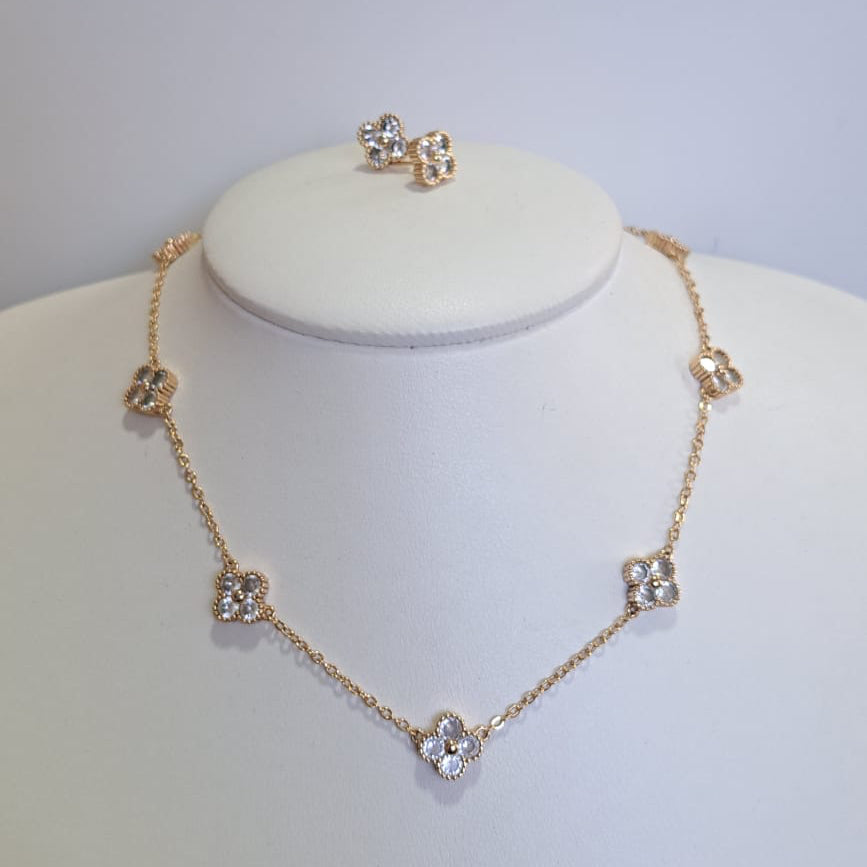 Pulseira Conjunto Especial Flor VC Zircônias